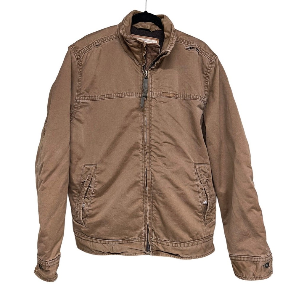 VINTAGE ABERCROMBIE & FITCH DISTRESSED‎ MILITARY JACKET BROWN MEN'S SIZE LARGE